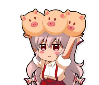 🐷 Chibi, Anime, Schwein, Niedlich, Aufkleber telegram sticker