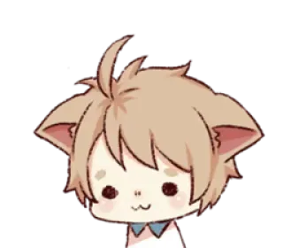 😓 gatto, ragazzo, kawaii, carino, anime, cartoni animati telegram sticker