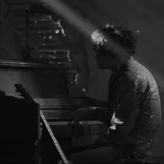 🃏 piano, música, músico, preto e branco, instrumento, teclado telegram sticker