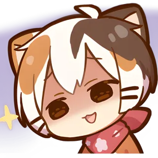 😏 gato, anime, fofo, adesivo, kawaii, personagem, animal, mangá whatsapp sticker