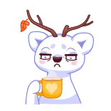 ☕ oso, café, lindo, dormilón, astas, pegatina telegram sticker