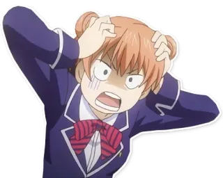 😰 Anime, Mädchen, verwirrt, besorgt, gestresst, Charakter telegram sticker