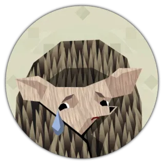😶 hedgehog, sad, crying, animal, sticker, emotional telegram sticker