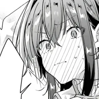 🎤 anime, manga, girl, blushing, embarrassed, cute, illustration whatsapp sticker