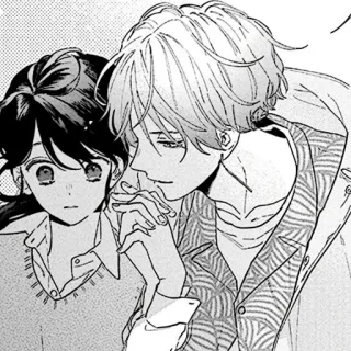 🍳 Anime, Mangá, Romance, Casal, Ilustração, Desenho telegram sticker