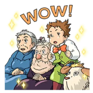 ‼ WOW! анимация, удивлен, реакция, мультфильм, вау whatsapp sticker