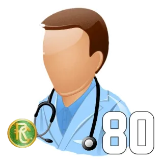 8️⃣ 80 doctor, médico, estetoscopio, medicina, salud, avatar telegram sticker
