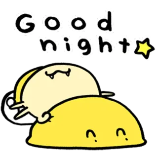 😴 Good night dobranoc, śpiący, słodki, kreskówka, gwiazda telegram sticker