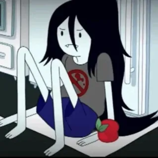 🖤 Marceline Adventure Time Marceline, Adventure Time, cartoon, vampire, sad, emo whatsapp sticker