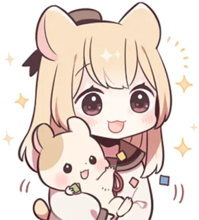 ✨ Anime, Imut, Kawaii, Chibi, Beruang, Karakter, Berkilau telegram sticker