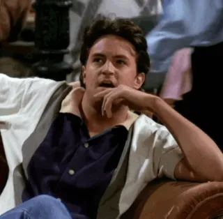 🤔 Chandler Bing Friends serial, przyjaciele, chandler, matthew perry, lata 90, sitcom, śmieszne telegram sticker
