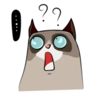😯 кот, мем, смешно, в шоке, удивлен, мультфильм telegram sticker
