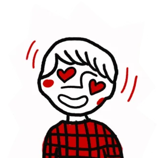 😍 amor, corações, flanela, desenho animado, pessoa, afeição, vermelho telegram sticker