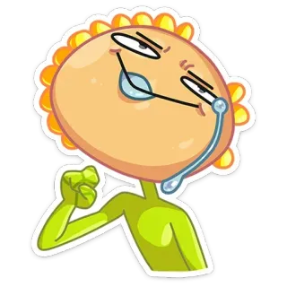 😊 dibujo animado, personaje, expresión, gesto, guiño, brazo whatsapp sticker