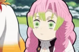 😆 Mitsuri Kanroji Demon Slayer animé, Demon Slayer, Mitsuri Kanroji, mignon, autocollant telegram sticker