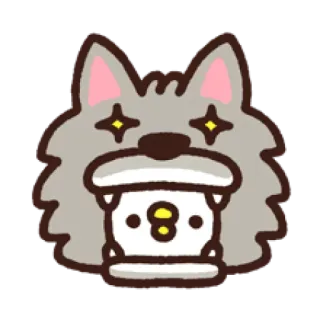 🐯 wolf, tier, cartoon, aufkleber, hund, süß, kawaii telegram sticker