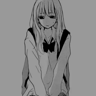 ➰ Anime Mädchen, Manga, Traurig, Schuluniform telegram sticker