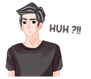 😐 HUH ?!! hombre, confusión, pregunta, ¿eh?, choque, sorprendido telegram sticker