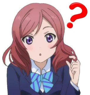 ❓ อนิเมะ, เครื่องหมายคำถาม, สับสน, ผู้หญิง, น่ารัก telegram sticker