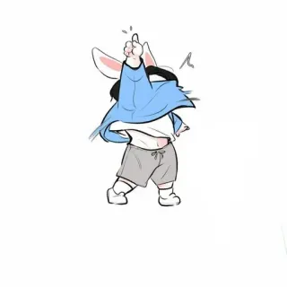 🍃 charakter, anime, niedlich, hase, kawaii, illustration telegram sticker
