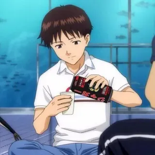 🍺 Shinji Ikari Neon Genesis Evangelion Anime, Bebendo, Shinji Ikari, Evangelion telegram sticker