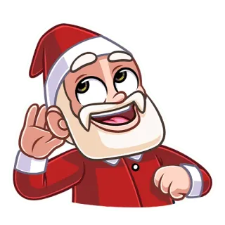 👂 Santa Claus Babbo Natale, Natale, Vacanze, Cartoni animati, Ascolto, Ascoltare di nascosto whatsapp sticker
