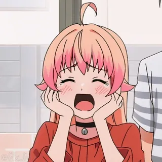 😭 anime, fofo, menina, cabelo rosa, chibi, desenho animado, mangá, kawaii telegram sticker