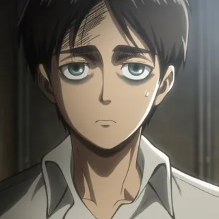 🗡 Eren Yeager Attack on Titan Anime, Eren, Ataque dos Titãs, Personagem, cansado, Fanart whatsapp sticker