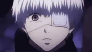 😮 Ken Kaneki Tokyo Ghoul Anime, Ken Kaneki, Tokyo Ghoul, Ghoul, Charakter, Maske, Augenklappe telegram sticker