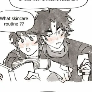 ☁️ What skincare routine ?? pielęgnacja skóry, styl anime, kreskówka, rysunek, przyjaźń, związek, słodkie telegram sticker