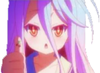 👍 Shiro No Game No Life Anime, Dibujos animados, Pulgar arriba, Lindo, Chica, Manga, Ilustración whatsapp sticker