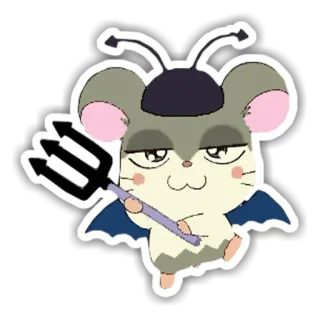 🐹 дьявол, мышь, хомяк, мультфильм, животное, милый telegram sticker