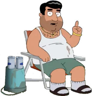 😒 Joe Swanson Family Guy 卡通, 角色, 情景喜剧, 电视节目, 饮料 telegram sticker