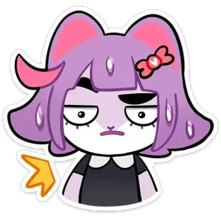 🤨 mèo, hoạt hình, anime, nhãn dán, chán, cử chỉ whatsapp sticker