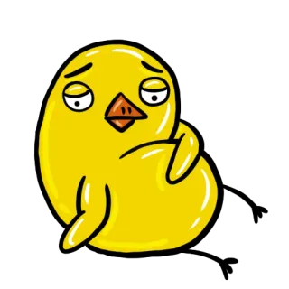 😔 kuiken, vogel, verdrietig, emoji, cartoon, geel telegram sticker