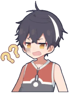 ❓ Anime, Menino, Confuso, Pergunta, Fofo, Desenho animado telegram sticker