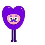 🤬 Herz, Liebe, Lila, Cartoon, Figur telegram sticker