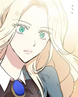 😟 donna, ritratto, anime, capelli biondi, occhi azzurri, manga telegram sticker
