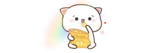 💞 chips แมว, มันฝรั่งทอด, รุ้ง, น่ารัก, ขนม telegram sticker