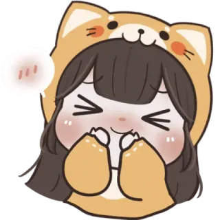 ☃️ Cartoon, Anime, Schattig, Meisje, Sticker, Shiba Inu, Dierenkostuum whatsapp sticker