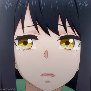 👻 Anime, Triste, Piangere, Ragazza, Lacrime, Emotivo telegram sticker