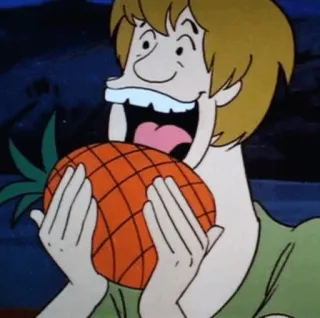 🐶 Shaggy Rogers Scooby-Doo cartoon, scooby doo, shaggy, pineapple, food telegram sticker
