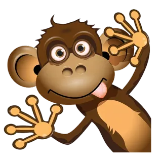 ✋ monkey, cartoon, animal, funny, cute telegram sticker