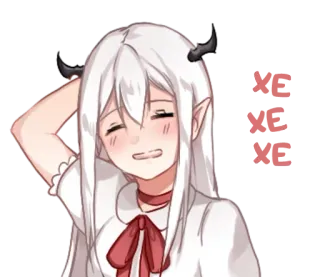 😙 服了啦 anime, demon, girl, cartoon, cute, kawaii telegram sticker