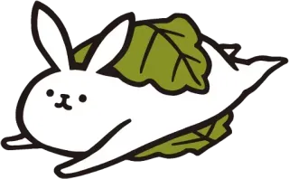 🐰 conejo, hoja, lindo, animal telegram sticker