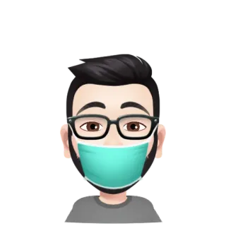 ✳️ Avatar, Mundschutz, Brille, Porträt, Mann, Covid, Gesundheit telegram sticker