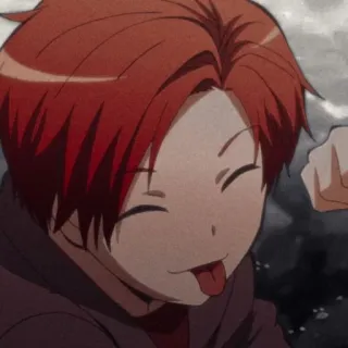 🌪 Karma Akabane Assassination Classroom anime, manga, character, Karma Akabane, Assassination Classroom, tongue out telegram sticker