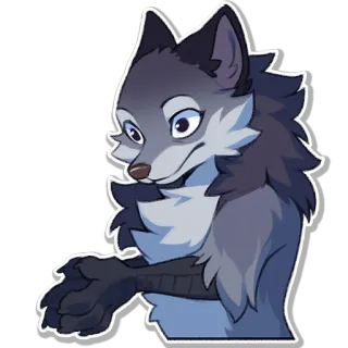🤲 หมาป่า, สัตว์, การ์ตูน, น่ารัก telegram sticker