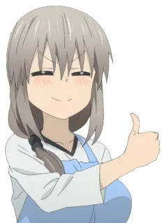 👍 anime, thumbs up, cute, girl, cartoon telegram sticker