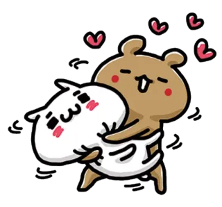 💙 Abrazo, Amor, Lindo, Corazones, Dibujos animados, Animal telegram sticker